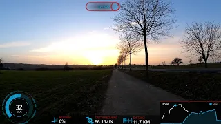 45 minute German Sunset 🌄🚴‍♀️💨 Indoor Cycling Fat Burning Workout Garmin 4K Video