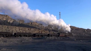 Steam of Sandaoling Coal Mine Railway China(Dec.2016) 1 中国・三道嶺炭鉱鉄道の蒸気機関車（2016年12月）1