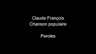 Claude François-Chanson populaire-paroles