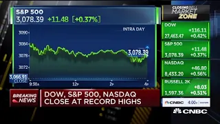 Dow, S&P 500, Nasdaq close at record highs