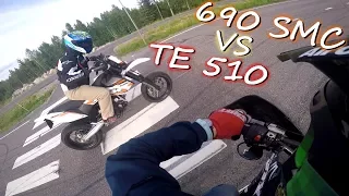 Husqvarna TE 510 vs KTM 690 SMC