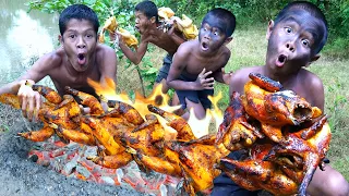 Cooking Chicken In Jungle, Primitive Technology - Kmeng Prey