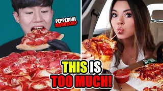 Mukbangers eating WHOLE PIZZAS