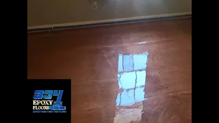 Epoxy Floor Installation over wood floor.