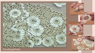 Step by Step Crochet Beautiful Composition/Irish Lace and Freeform