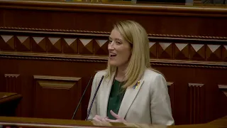 Roberta Metsola backs Ukrainian people in Kyiv and addresses the Ukrainian Parliament Verkhovna Rada