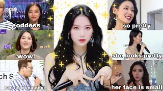 gong jiho being praised for her visual for 7 minutes straight ✨