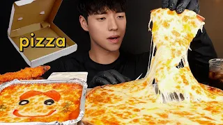 ASMR MUKBANG EXTRA CHEESE PIZZA & CHEESE SPAGHETTI & FRIED SHRIMP EATING SOUNDS
