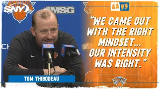 Tom Thibodeau reacts to Knicks' 106-79 win over the 76ers | SNY
