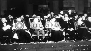 The visit of First Lady of Argentina, Eva Peron, to Spain, where she is hosted by...HD Stock Footage