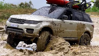 1/10 Scale | LAND ROVER | RANGE ROVER SPORT | MST-CFX | Muddy Off-Road Driving 4X4 RC Car