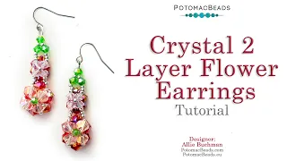 Crystal 2 Layer Flower Earrings - DIY Jewelry Making Tutorial by PotomacBeads