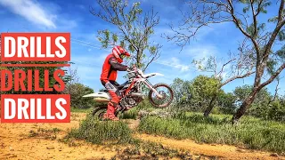 Technique drills and moto 2 clips on green trail /twin hills cycle ranch, beta xtrainer