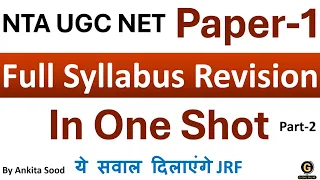 Expected MCQs for UGC NET Paper 1 | Full Syllabus Mock Test for June 2024
