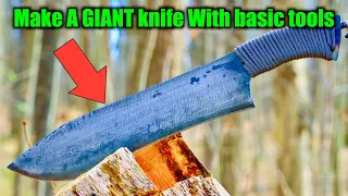 KNIFE MAKING - How to Make A Knife with Basic Tools And Heat Treat In A Camp Fire.