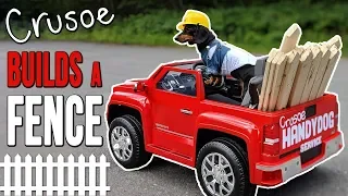 Ep #3: Crusoe the 'Handydog' Build a Fence! - (Cute Dachshund Video!)