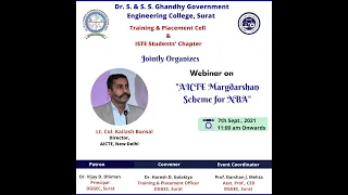 Webinar on  AICTE Margdarshan Scheme for NBA  by Lt  Col  Kailash Bansal