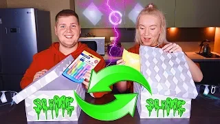 ЗАМЕНА ТАЙНОЙ КОРОБКИ СЛАЙМ ЧЕЛЛЕНДЖ ♻️ MYSTERY BOX SLIME SWITCH UP CHALLENGE // лизун из случайных