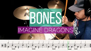Bones|Imagine Dragons|Drum Cover with Drum Sheet Music Notation