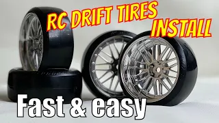 How To Fitting RC Drift Tires on RC CAR Rims Quick Tip And Easy Way To Mount Rc Drift Tyres