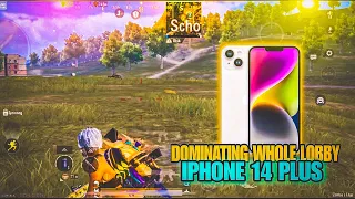 DOMINATING WHOLE LOBBY 💥 IPHONE 14 PLUS PUBG/BGMI TEST AND GAMEPLAY #bgmi