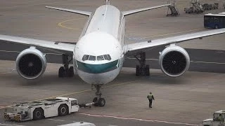 Cathay Pacific Boeing 777-300ER - Pushback/Taxi/Takeoff at Frankfurt