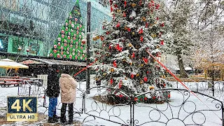 First Snow in Budapest Christmas Market 🇭🇺 4K Walking Tour 2023