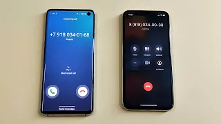 Samsung Galaxy S10 + Apple iPhone X Incoming call & Outgoing call at the Same Time