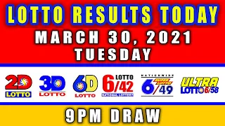 PCSO Lotto Result Today | March 30, 2021 | Tuesday | 9pm Draw