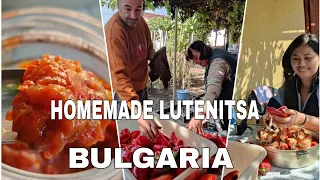 MY FIRST TIME MAKING HOMEMADE LUTENITSA IN BULGARIA | BULGARIA 2021