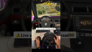 ⚠️Live crash on hilly road - Euro Truck Simulator 2 gameplay #shorts