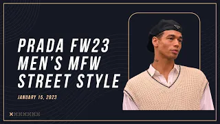 PRADA Men's Milan Fashion Week STREET STYLE | FW23 on January 15, 2023 #prada #fashion #vogue