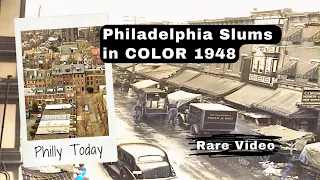 Philadelphia Slums 1948 RARE VIDEO in Color 60fps Remastered