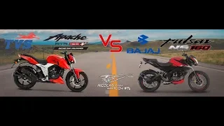 TVS Apache RTR 160 4V VS Bajaj Pulsar NS 160 Comparativa + Caracteristicas