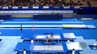 MASHARIPOV Jurabek (UZB) M - 2019 Trampoline Worlds, Tokyo (JPN) - Qualification Trampoline R1