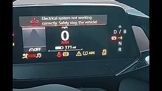 Volkswagen 2021 ID.4 PRO S AWD "Electrical system not working correctly.  Safety stop the vehicle!"