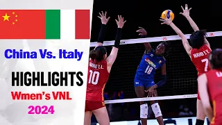 Women's VNL 2024 | Italy vs China ( 2-6-2024 ) Game Highlights | Volleyball nations league 2024