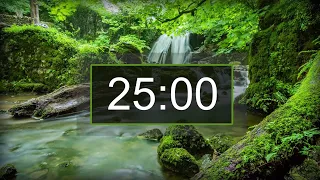 Countdown timer, 25 minutes with relaxing music for studying, reading or concentration