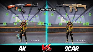 AK VS SCAR GUNS ABILITY TEST || GARENA FREEFIRE