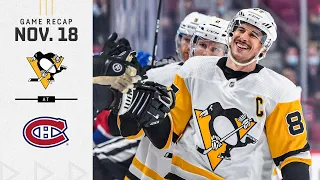 GAME RECAP: Penguins vs. Canadiens (11.18.21) | Crosby Scores First Goal of the Season