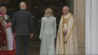 Ukrainian PM Shmygal and First Lady Zelenska arrive at Westminster Abbey for coronation | AFP