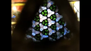 Stained glass airplane with kaleidoscope