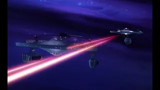 Star Trek space battle of the Mutara Nebula. The USS Enterprise vs USS Reliant. The Wrath of Kahn