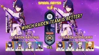 C3 Raiden National vs. C3 Raiden Hypercarry! | Spiral Abyss 4.3 FIRST HALF SHOWDOWN | Genshin Impact