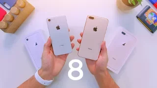 iPhone 8 vs 8 Plus Unboxing & Comparison!