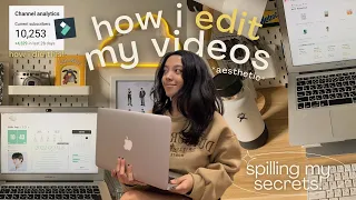 how i edit my videos *aesthetic* | my editing process, fonts, music, handwritten text (ft. filmora)