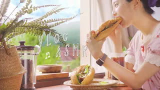 Traveling through the Day by Food  VLOG ASMR [Bánh mì sandwich, Garaedduk waffle, Gyukatsu][ENG SUB]