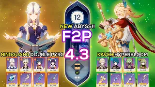 [F2P] Ningguang Double Pyro & Kaveh Hyperbloom - Spiral Abyss 4.3 - Genshin Impact