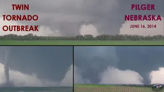 Pilger, Nebraska INSANE Twin Tornado Event [June 16, 2014] {A}