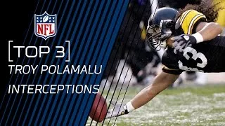 Top 3 Troy Polamalu One-Handed Interceptions | NFL